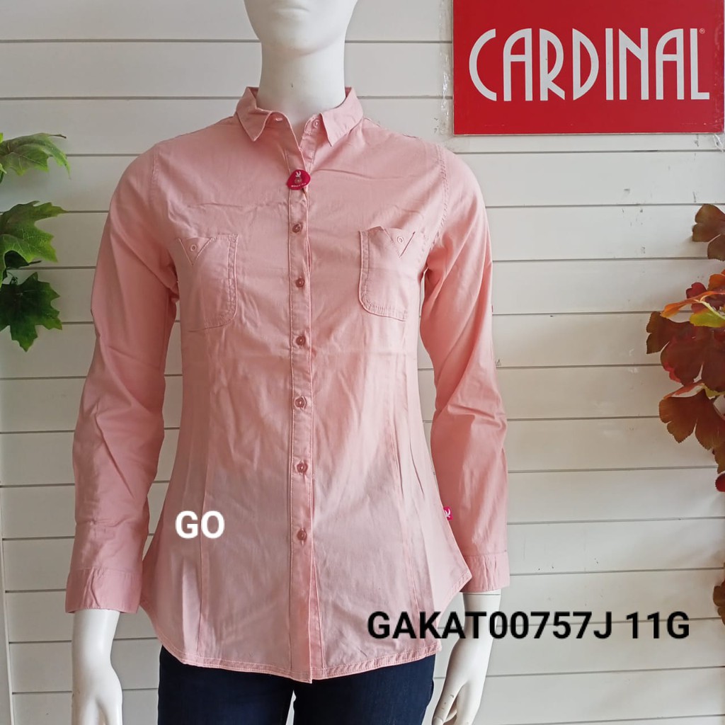 gof KTF CARDINAL GIRL KEMEJA Pakaian Wanita Atasan Kemeja Hem Casual Santai Original Lengan Panjang