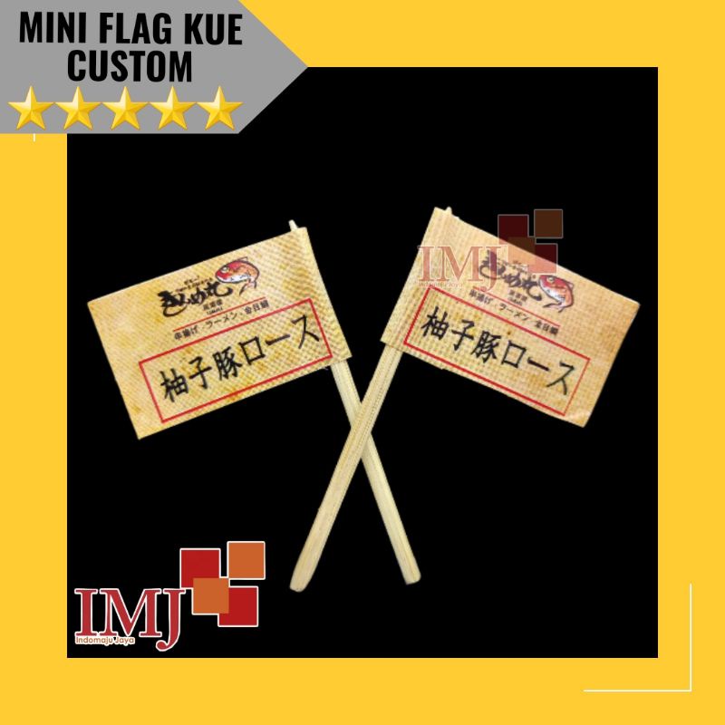 MINI FLAG KUE CUSTOM BENDERA ROTI CUSTOM HIASAN KUE