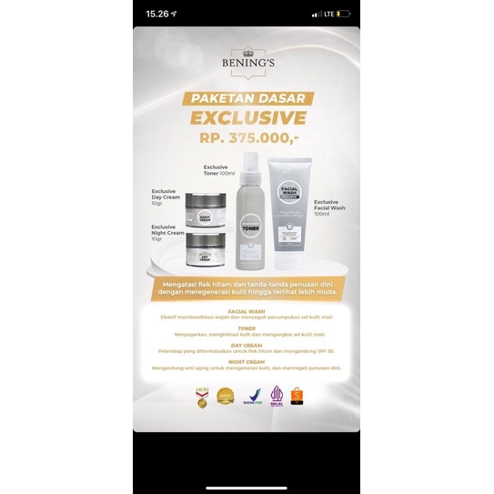 bening’s skincare paket exclusive