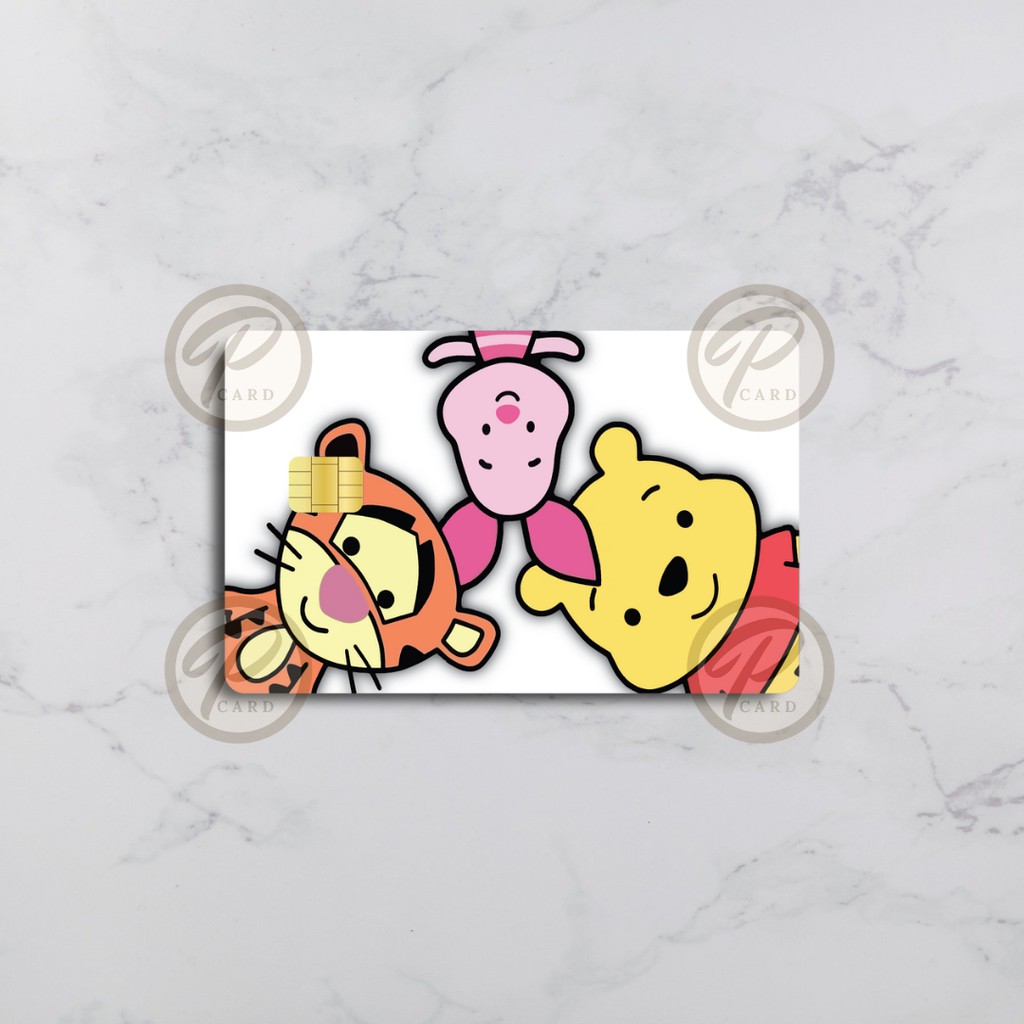 POOH &amp; FRIEND - Card Cover Skin Sticker - PLIATA Stiker Kartu ATM, E-Money, E-Toll