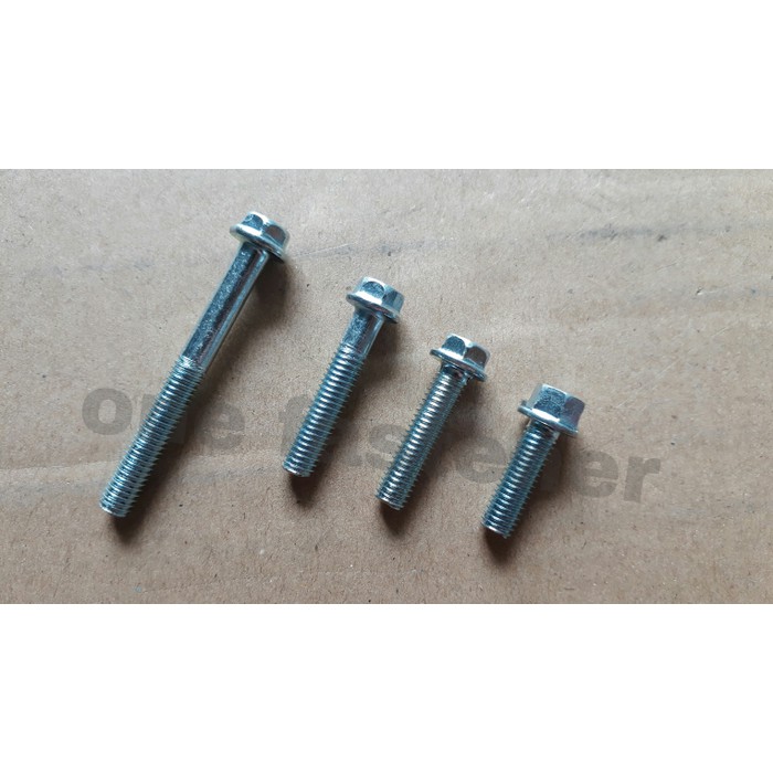 Baut Flange Bolt M6x35 Putih Kunci 8 blok mesin cvt baut 10 6mm panjang 3.5cm M6