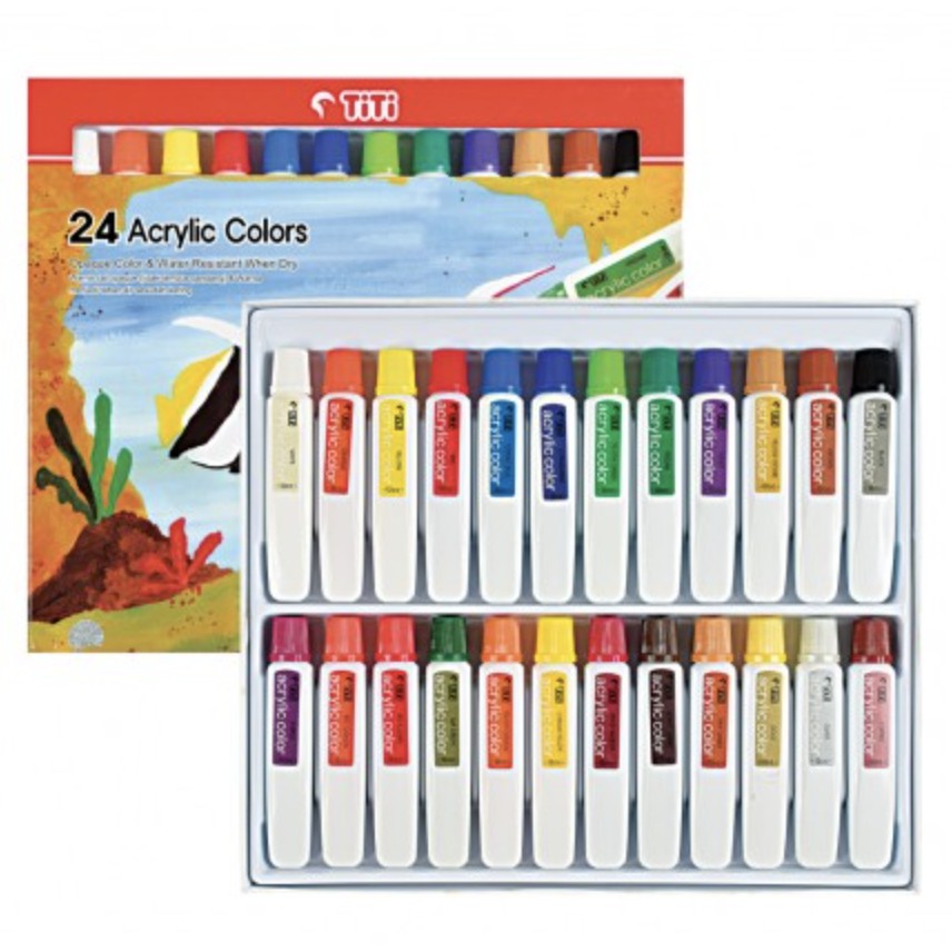 

CAT AKRILIK SET TITI 24 WARNA 12ml ACRYLIC COLOR PAINT LUKIS KANVAS KERTAS GROSIR ECER LUSIN MURAH