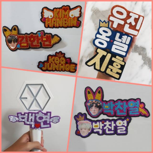 CUSTOM LIGHTSTICK NAME TAG EXO BTS IKON BLACKPINK SEVENTEEN