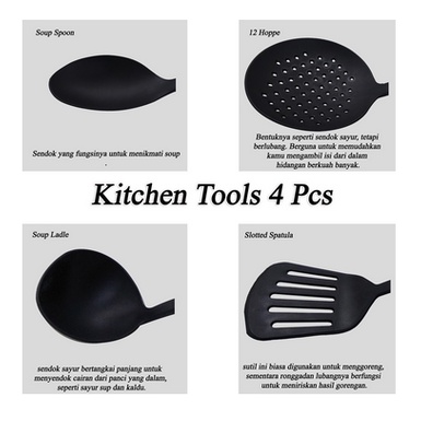 Kitchen tools irus dan sutil nylon set 4 pcs / SPATULA SUTIL ISI 4 / SUTIL