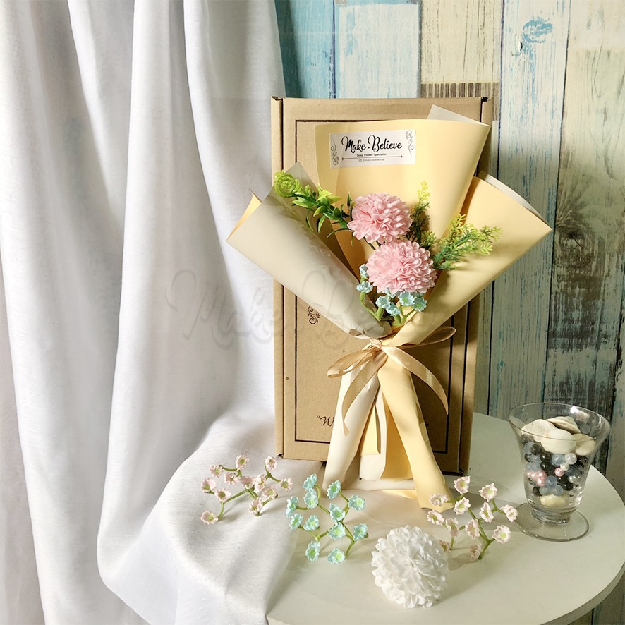 Hadiah Buket Bunga Palsu Dekorasi Bunga Sabun Chrysan Kado