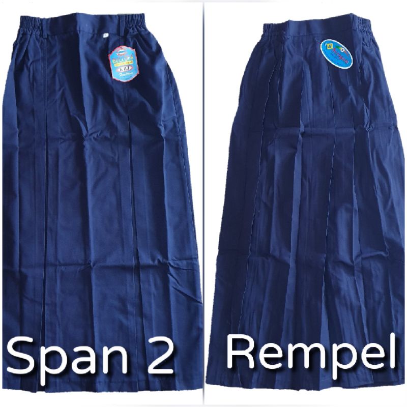 Rok Biru SMP Rempel Span 2 merk Seragam Bulova Murah