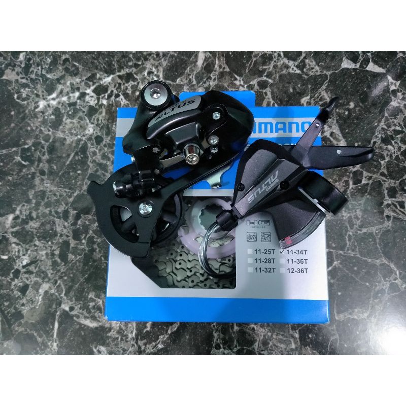 Grupset Groupset Shimano Altus M310 9 Speed with Sprocket 9 Speed Original Sepeda lipat Minion Miniv