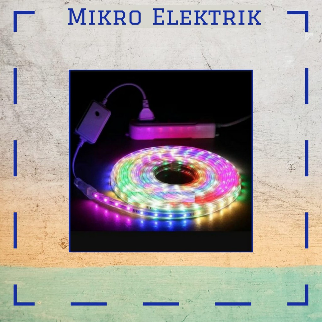 Led Strip RGB 10M + Adaptor Merk Hakamitsu Rope Light HLS-6010W