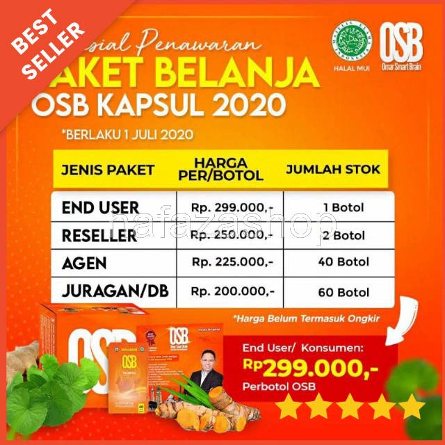 OSB Vitamin Otak Anak dan dewasa Omar Smart Brain Kapsul 100 % Produk Asli &amp; Original Free Madu Bee Omar