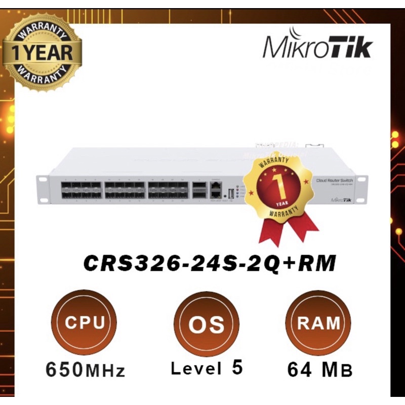 MIKROTIK CRS326 24S+2Q+RM CLOUD ROUTER SWITCH