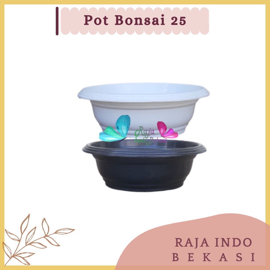 Pot Bonsai Plastik Hitam Putih Murah Pot Bonsai Besar Kecil Coklat Terakota Terracotta Pot Ceper Plastik 40cm 50cm 30cm 25cm Pot Bonsai Ceper 20 25 30 40 50 cm