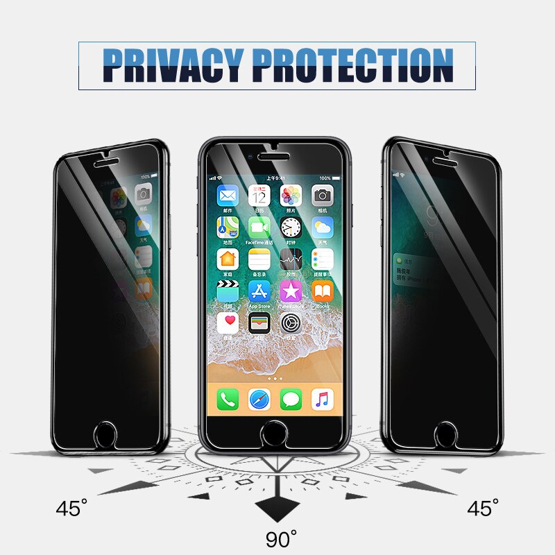 Pelindung Layar Tempered Glass Anti Spy Untuk Iphone 11 Pro X Xs Max Xr 8 7 6 6s Plus 5 5s Se 2020