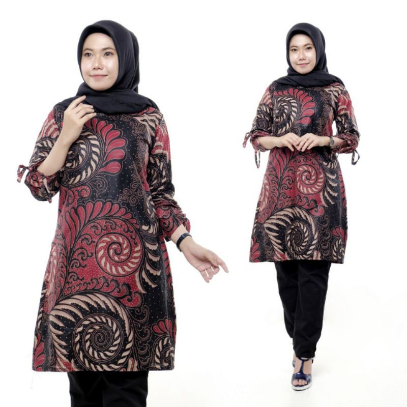 COUPLE BATIK TUNIK KEMEJA EMHABATIK BATIK TERLARIS-Tunik puserabng
