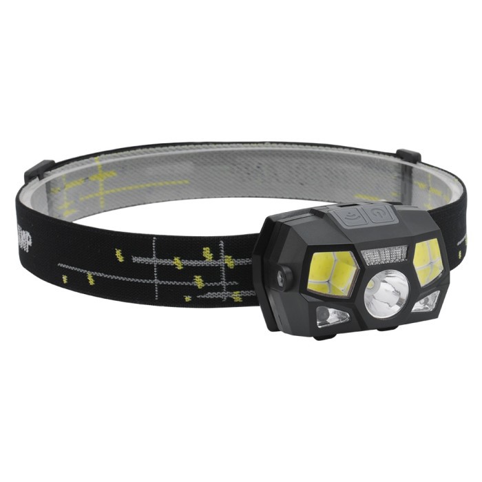 Senter LED Kepala Headlamp Rechargeable USB + Motion Sensor 10000Lumen