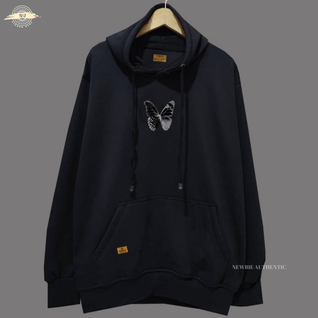 Sweater Hoodie  Pria Original  Distro Pria Wanita Aesthetic Warna Hitam Sablon KUPU-KUPU Oversize M L XL XXL Pria Wanita Jaket Hodie Keren