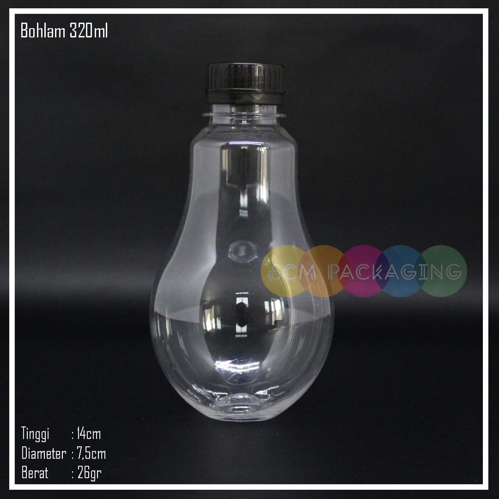 botol plastik Pet Bohlam 320ml - 300ml LN long neck  kemasan minuman kopi susu madu sirup jus juice 