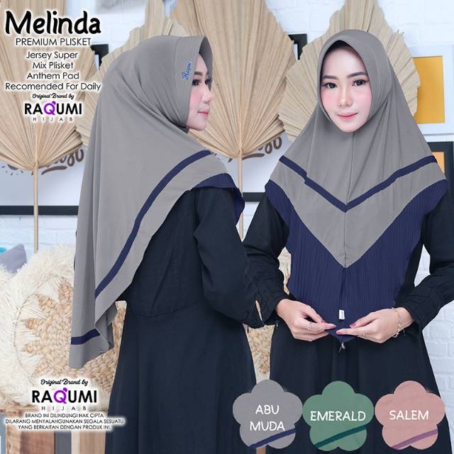 MELINDA ORIGINAL RAQUMI HIJAB | RAQUMI BANDUNG | Jilbab Plisket | Jilbab Jersey | jilbab instan