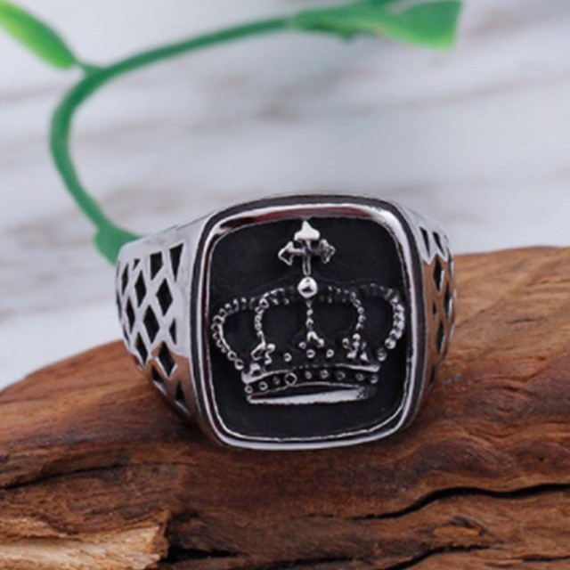SEUSUK Cincin Mahkota Gaya Punk Vintage untuk Pria COD ring