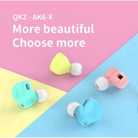 QKZ AK6 X IEM Earphone Hires with Mic - Dynamic Driver - Garansi Resmi 6 Bulan