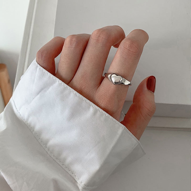 1pc Cincin Jari Telunjuk Model Terbuka Bahan 925 pure silver Gaya retro Untuk Wanita