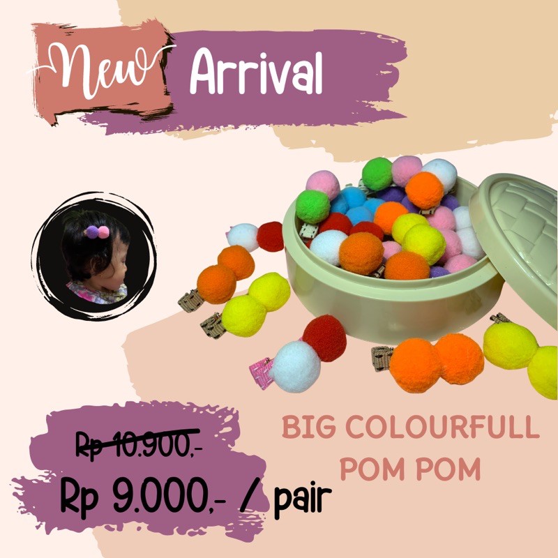 Jepit Rambut Pom Pom Besar