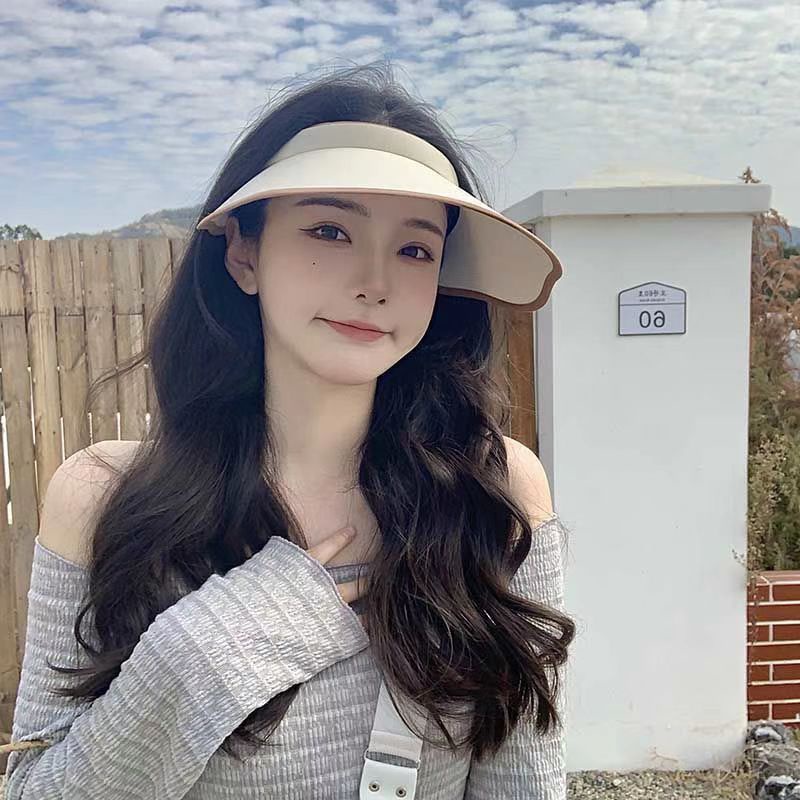 (Hello Girl) MZ24 Topi Visor Senam Wanita Summer ANTI UV Mulut Lebar Gaya Korea IMPORT