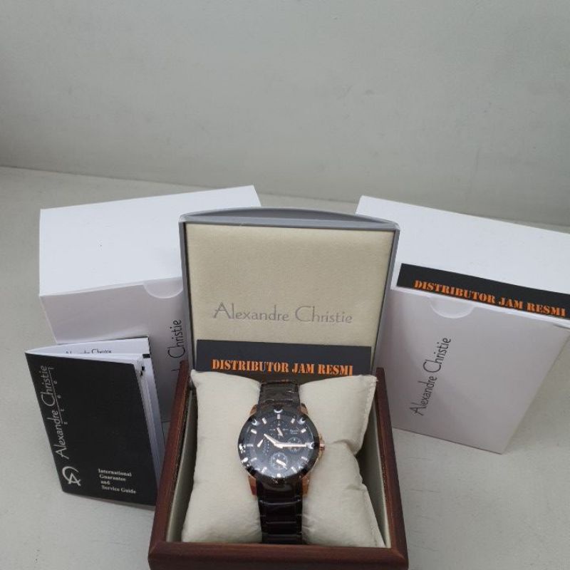 Jam Tangan Wanita Alexandre Christie AC2879BF AC 2879 BF AC2879 BF AC 2879BF Black Rose Gold