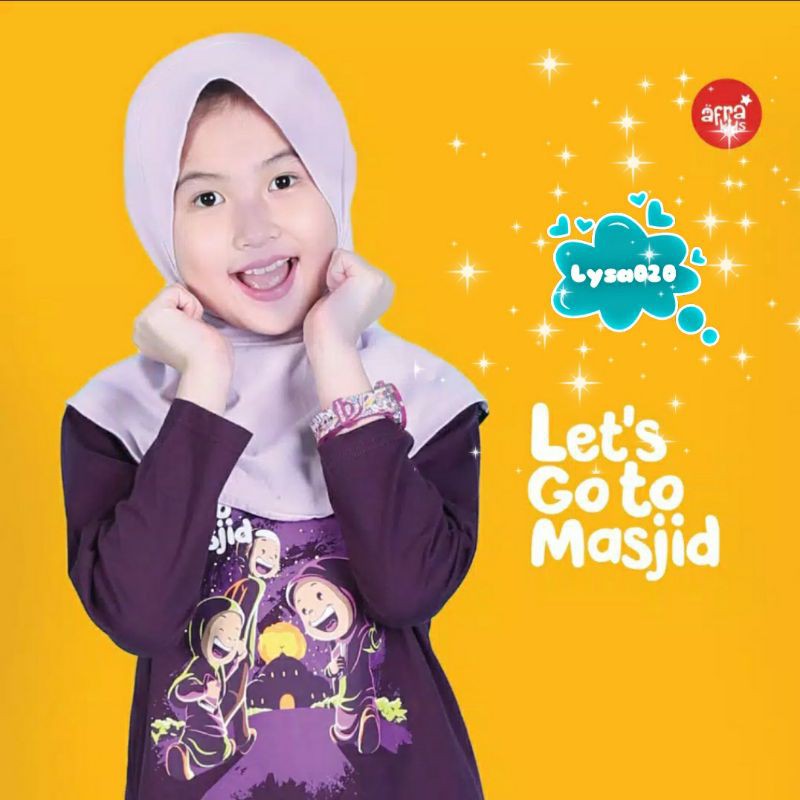 BIG PROMO Kaos Afrakids AF242 &quot;Let's Go to Mesjid&quot; Lengan Panjang