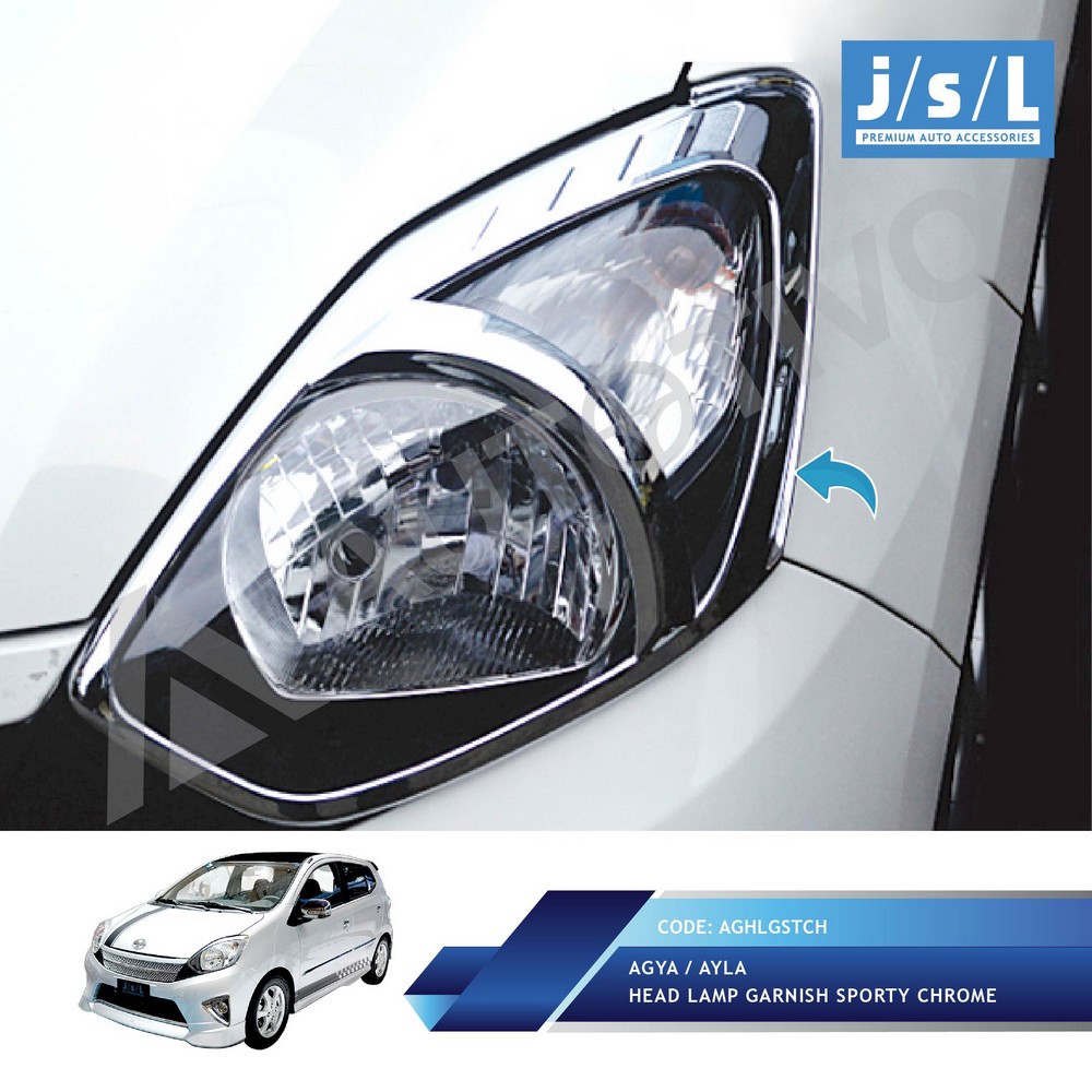 Jual Toyota Agya Garnish Lampu Depan Sporty / Head Lamp Garnish Chrome