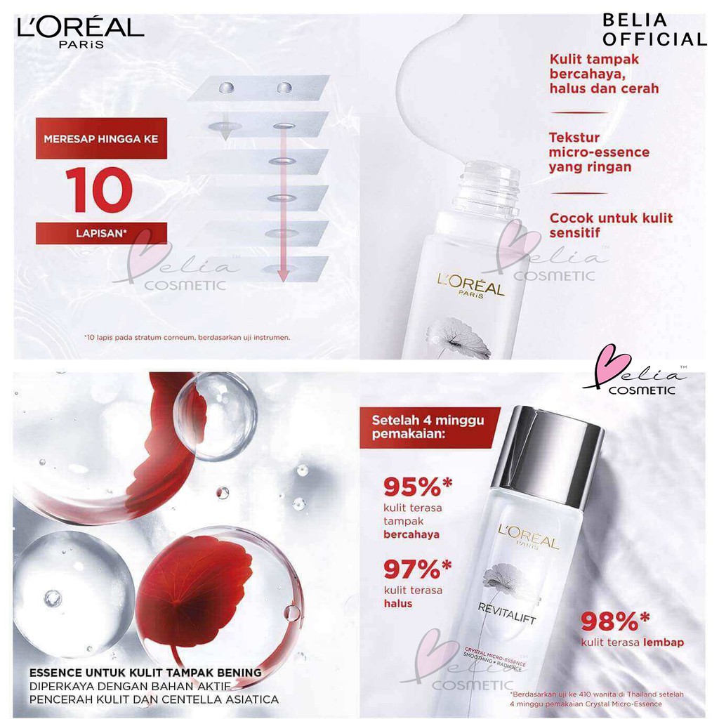 ❤ BELIA ❤ L'Oreal RevitaLIFT Crystal Micro Essence w Centella Asiatica + Skin Brightening LOREAL Serum 22 ml | 65 ml | 130 ml