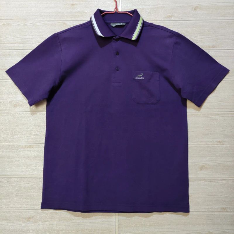 kaos polo crocodile second original ungu
