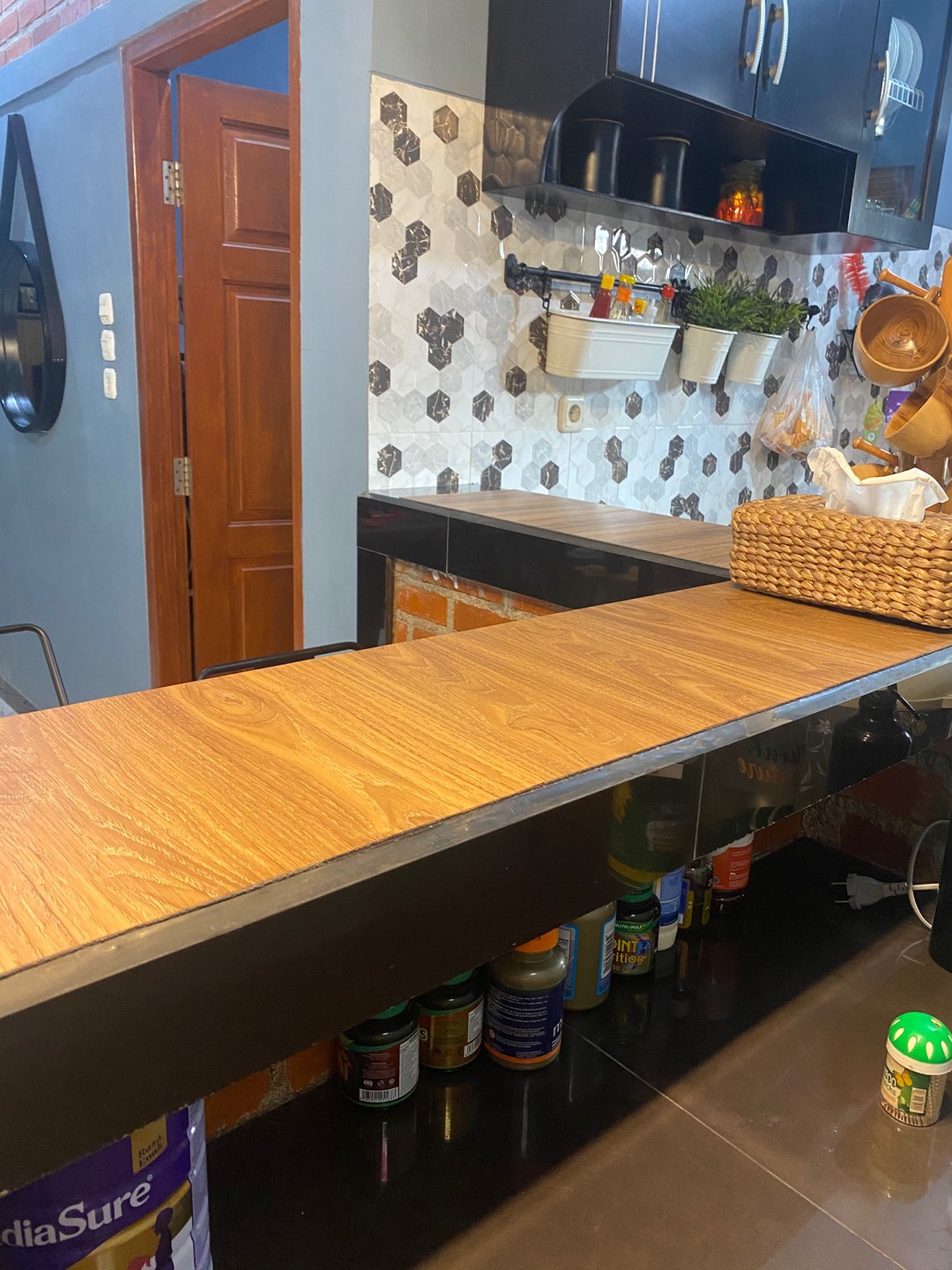 Coffee Lantai Vinyl Stiker | Premium Quality ! Kayu Berserat & Bertekstur Seperti Parket