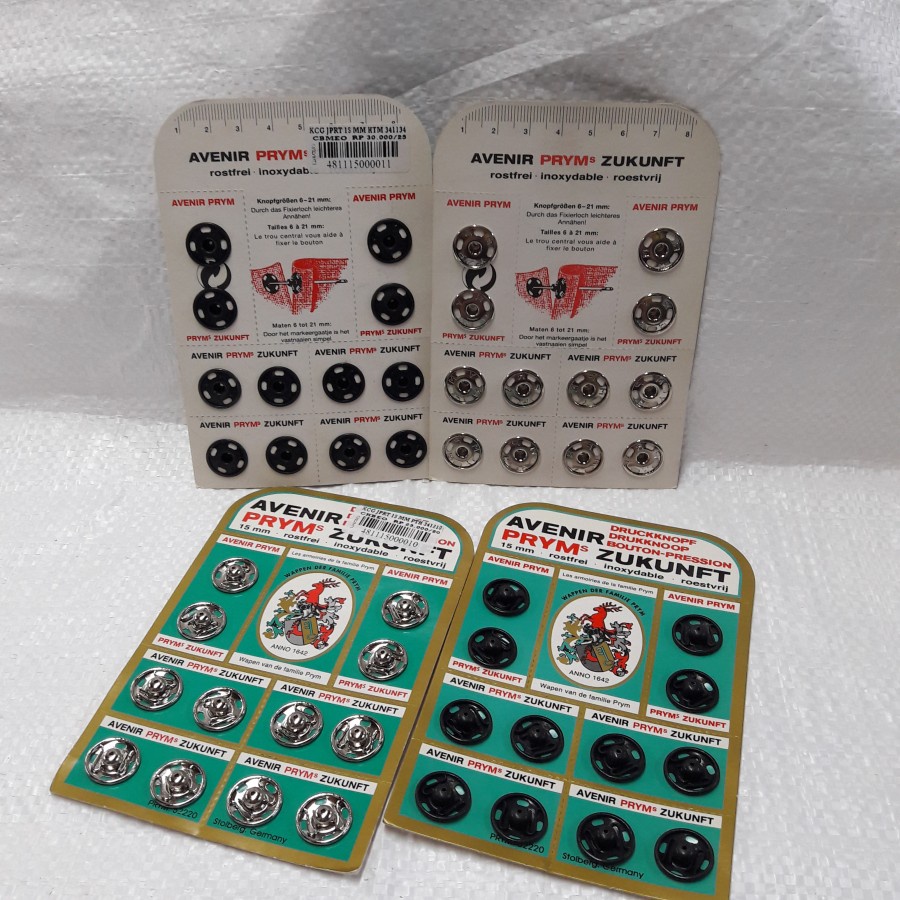 KANCING JEPRET/KANCING CETET 15MM PRYM (12 SET)