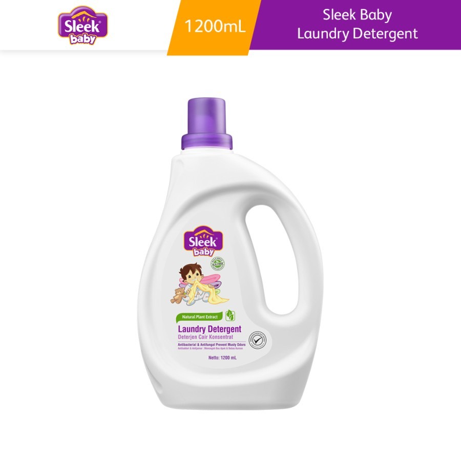 SLEEK BABY LAUNDRY DETERGENT LIQUID BOTOL 1200ML Deterjen Bayi Cair