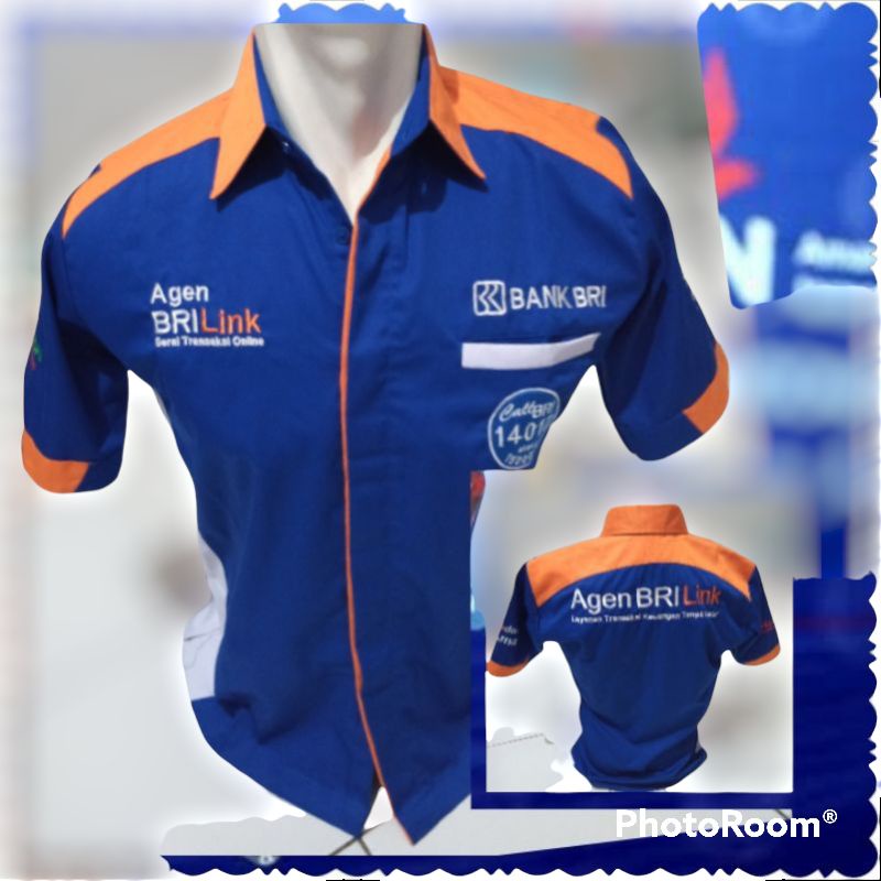 baju agen brilink biru m l xl dan xxl