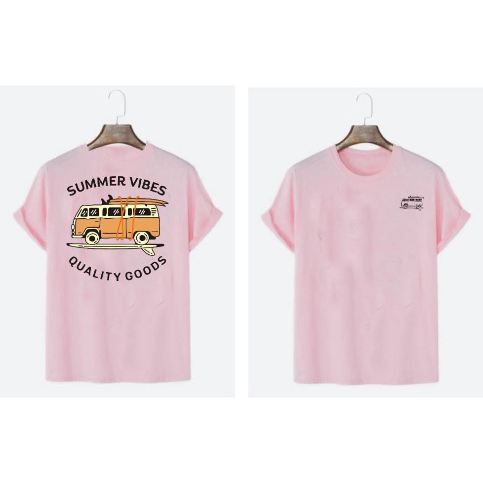 Kaos murah Kaos distro murah baju  distro pria t-shirt murah combed30s SUMMER VIBE PINK