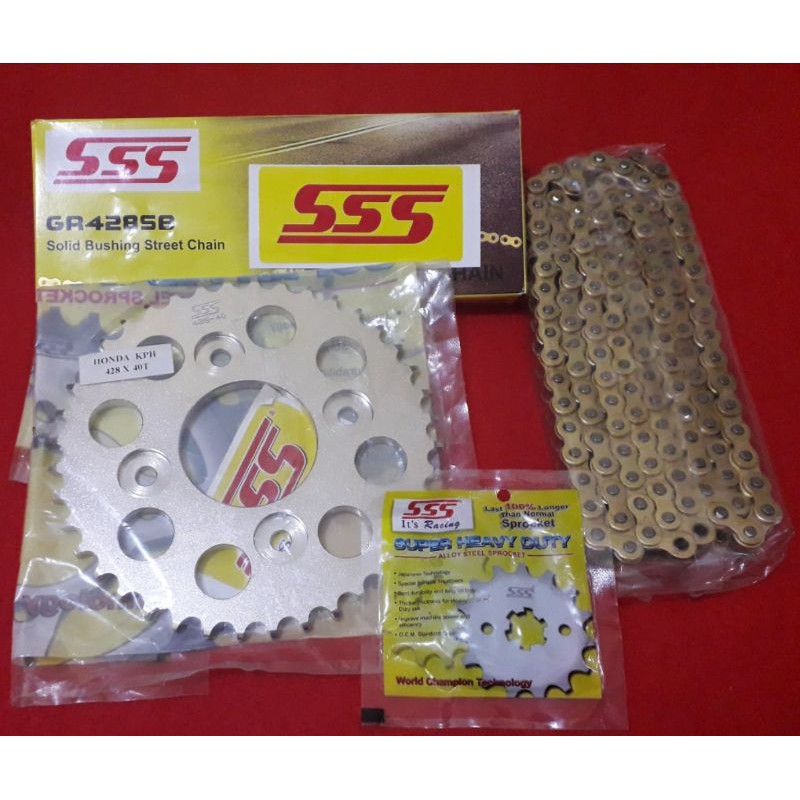 Gir gear ger Set SSS Cbr Cb150 R Megapro Verza Tiger Rantai Gold  428 - Gear Set Sss Cbr 150