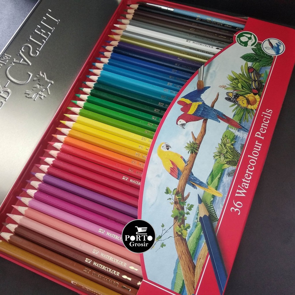 

Faber Castell 36 WaterColour Watercolor Pencil Pensil Warna Kemasan Kaleng (Tin Case)