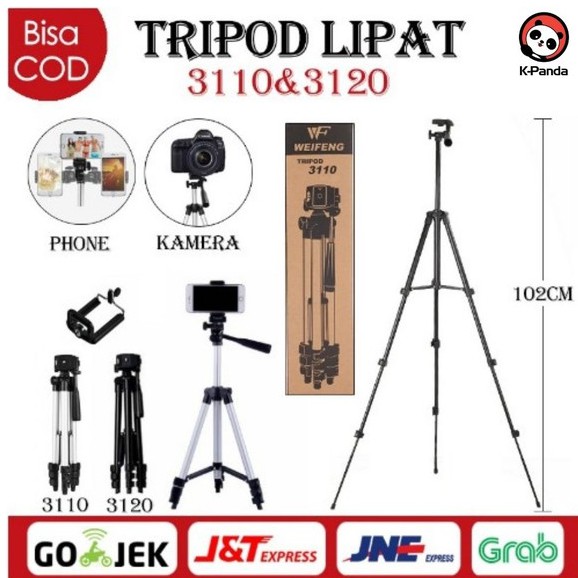 (KHUSUS GROSIR) Tripod 3120 HITAM handphone hp u holder Kaki Stabilizer 1 Meter