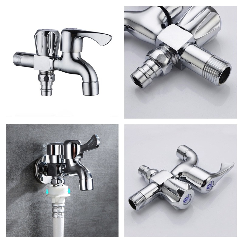 Keran multifungsi 2in1 Dua Kepala Kitchen Faucet Kuningan Anti Karat Alloy