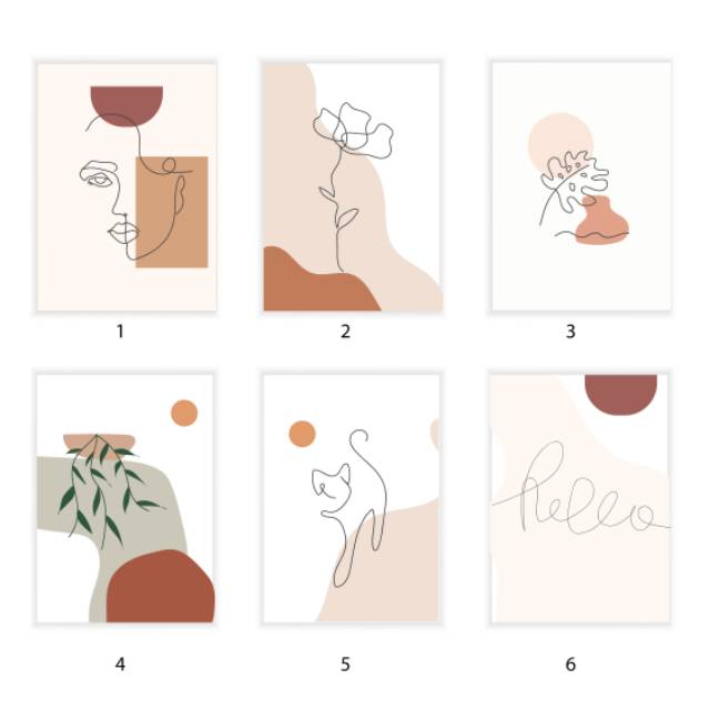 Poster hiasan  dinding  aesthetic  line art vol 3 Shopee  