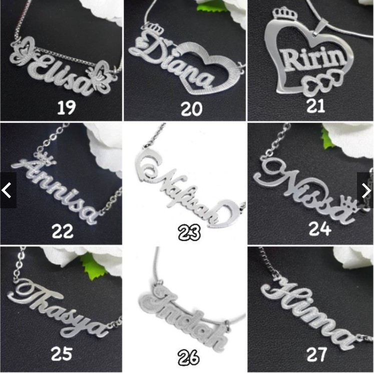 kalung nama titanium monel anti karat kalung nama titanium kalung nama kalung nama anak perempuan kalungnama kalung nama sendiri aksesori wanita