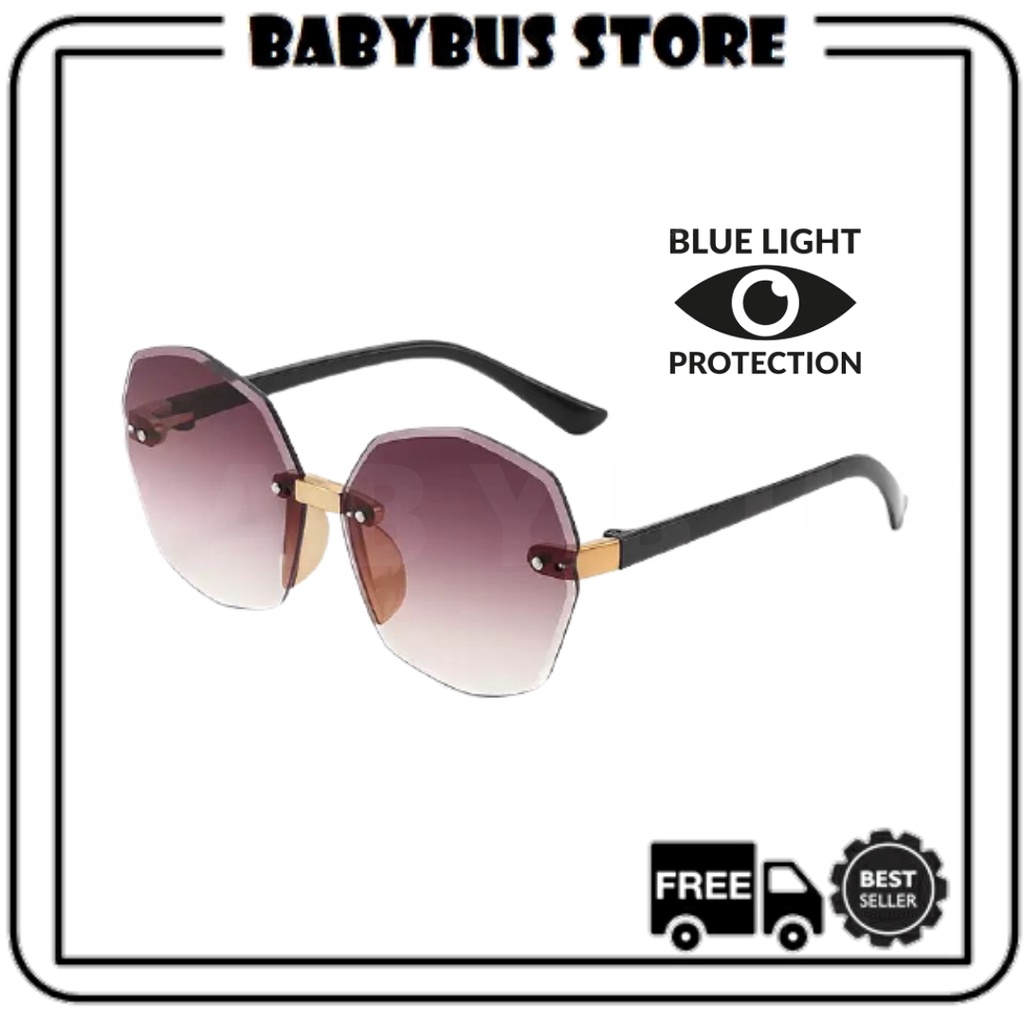 BBS KC03 Sunglasses Kacamata Hitam/Gradien Bentuk Hexagram No frame Women Fashion Anti Radiasi New Arrival Import