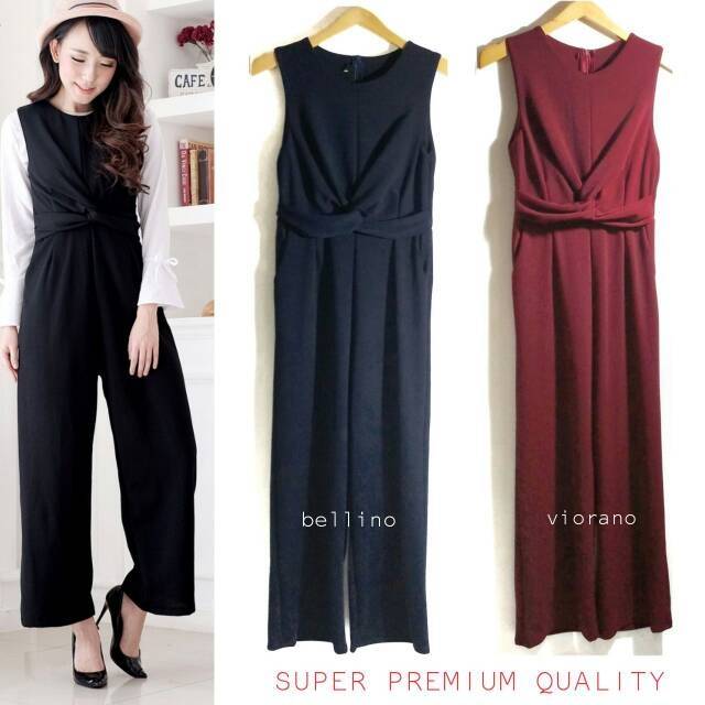 Bellino - Jumpsuit Wanita Lekbong Velvet Allsize Fit L / Baju Wanita Luaran Outer Celana Panjang