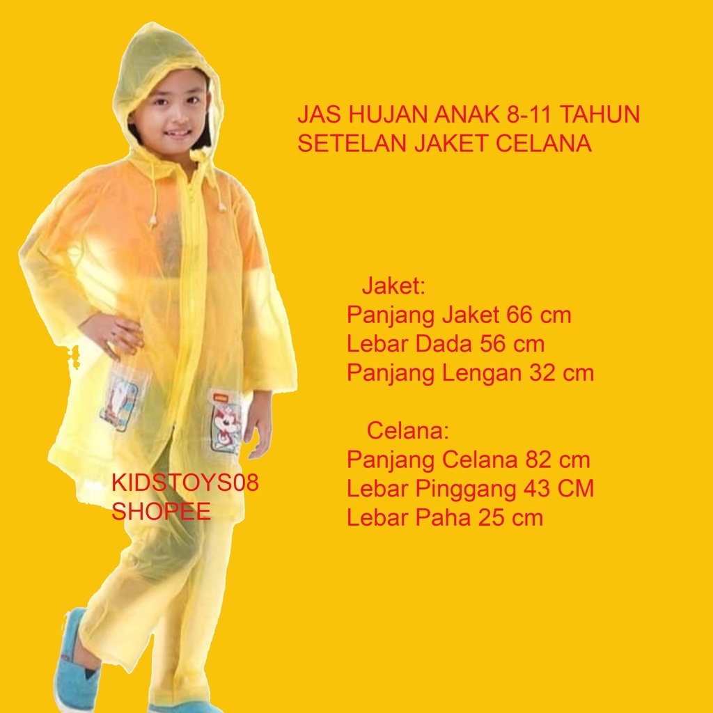 Jas Hujan Anak 11Tahun Mantel Jaket Celana Transparan