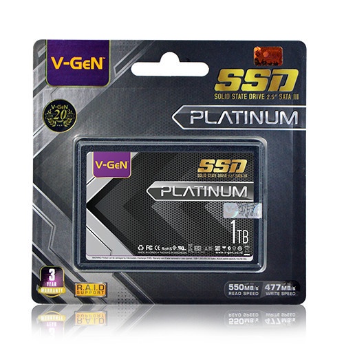 VGEN PLATINUM SSD 1TB SATA3 V-GEN 1 TB 1 TERRABYTE 2.5&quot;