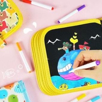

Buku papan Tulis Anak bisa hapus Erasable drawing book mainan edukasi