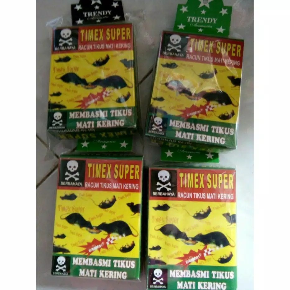 Pembasmi Tikus / Racun Tikus Timex Super Ampuh Basmi Tikus Mati Kering Tanpa Bau ( Perbox)
