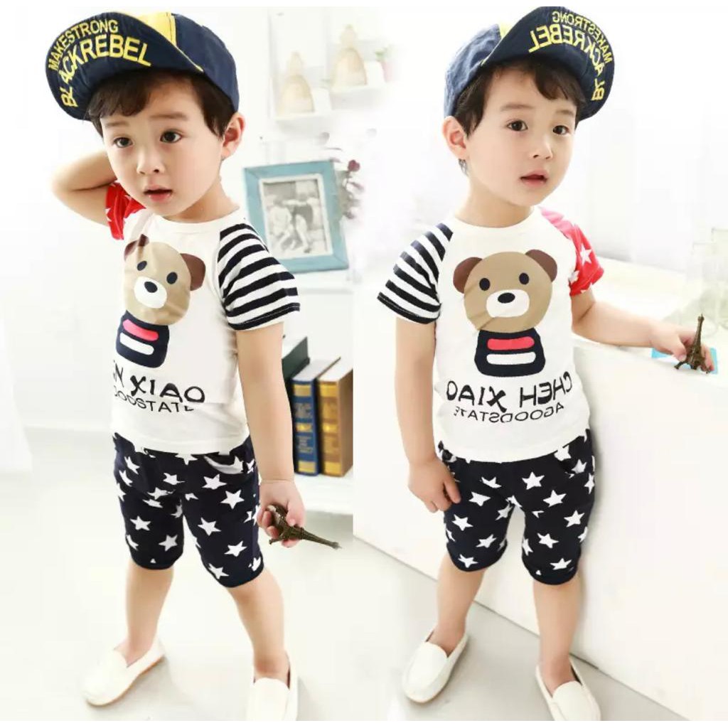 SETELAN ANAK BAJU ANAK ANAK 1-5 TAHUN SETELAN CHEN XIAU KIDS SALUR ANAK LAKI LAKI SETELAN ANAK