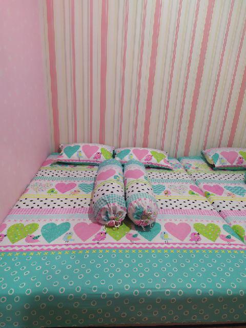 Sprei Star Motif Loving You Kuning Katun Lokal Ukuran 180x200 160x200 120x200 100x200 Dll